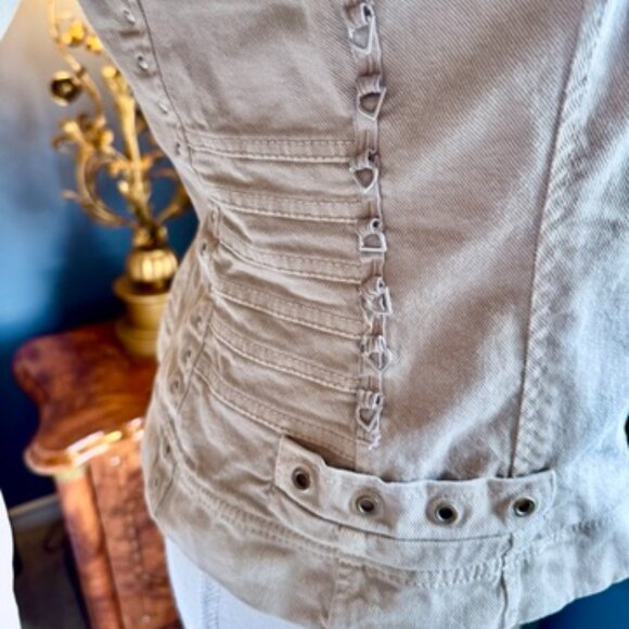 Vintage Y2K Philosophy Di Alberta Ferretti Snap Button Cotton Canvas Jacket - Picture 4 of 14